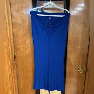SKIMS Blue Lounge Pants Drawstring Ribbed Modal Blend Size XL